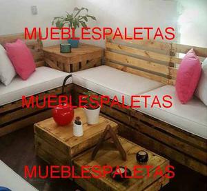 Muebles De Paletas Tratada + Bases Acolchadas