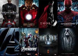 Afiches De Cine Peliculas Marvel Ironman, Cap América, Thor