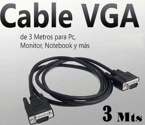 Cable Vga De 3 Mts Para Monitor / Video Beam (macho-macho)