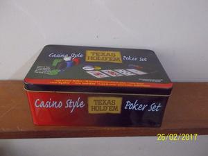 Juego Set De Poker Texas Hold 200 Fichas 2 Mazos Mas Tapete