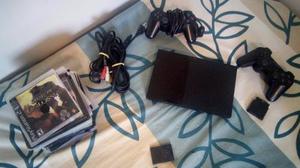 Playstation 2 Slim+chip+2 Controles+50 Juegos+memory Card 16