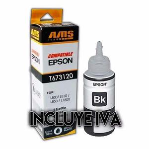 Tinta Ams Compatible Con Epson T L800 Negro Nueva K