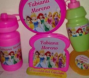 Combo Escolar De 5 Piezas Personalizado Personajes Disney