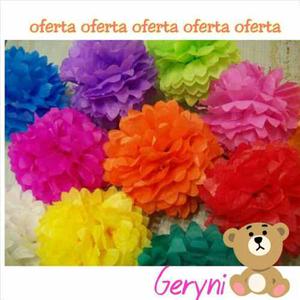 Pompones O Bolas De Papel Crepe, Fiestas Decoraciones 20 Cm