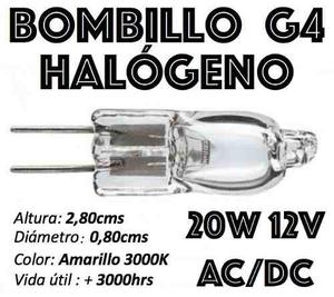 Bombillo Bipin G4 Halógeno Ac Dc Jc 12v 20w