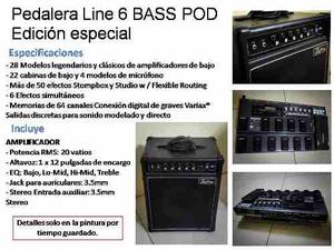 Combo De Pedal Line 6 Bass Pod Y Amplificador Kustom Kb20