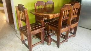 Juego De Comedor De Madera Usado En Excelente Estado.