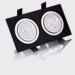 Lampara Led Ojo De Buey Doble 6w Fondo Negro Luz Blanca