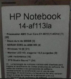 Laptop Hp Notebook 14_af113la..precio De Remate!!