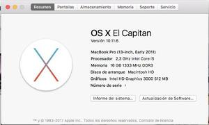 Macbook Pro  A I5 16gb 320gb