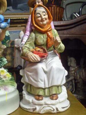 Figura De Porcelana Capodimonte Vieja Con Verduras En Perfec