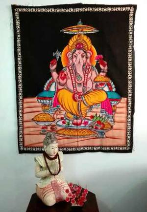 Ganesha Dios Hindu Tapete Gigante Pintado Y Ornamentado