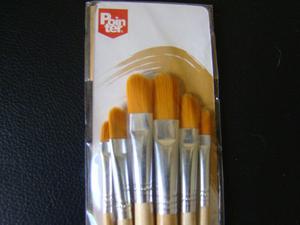 Set Pinceles 6 Piezas Lengua De Gato Pointer Importad Pincel