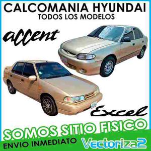 Calcomania Hyundai Accent Excel Gls Ls 1.5 Mpi Sitio Fisico