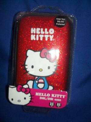 Estuche Forro Para Ds Lite / Dsi Hello Kitty Escarchado Rojo