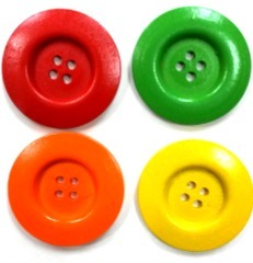 25 Botones De Madera En Colores Surtidos De 4cm De Diametro