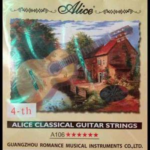Cuerda 4ta Cuarta (re) Alice Para Guitarra Clasica