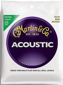 Cuerdas Guitarra Electro Acacústica Extra Light Martin.010