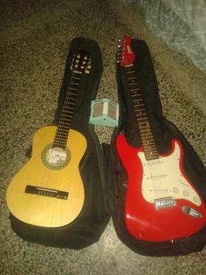 Guitarras Acústica Y Eléctrica Con Forro Y Amplificador