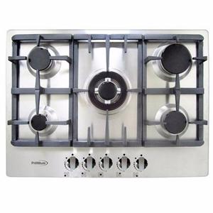 Tope Cocina Gas Acero Inoxidable 70 Cm Premium 5 Hornillas