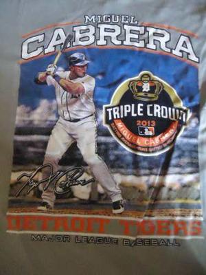 Franelas Miguel Cabrera Triple Corona. Marca Majestic