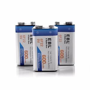 Pila Bateria Recargable 9v Ebl 6f22 Super Duracion 600mah