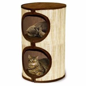 Casa Parque Doble Para Gatos 30 Cms Diametro X 53 Cms Alto