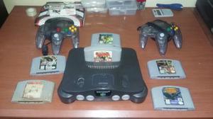 Nintendo 64 6 Juegos (pokemon Incluido) 2 Controles...