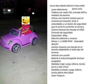 Carro De Bateria New Bettle Eléctrico Para Niñ@