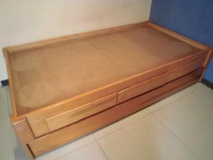 Cama Indvidual De Madera Con Cama Adicional Y Gavetas