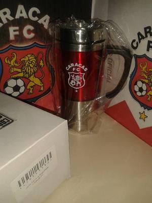 Vaso Térmico Tipo Jarra Original Caracas Fc Roja/plata