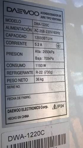 Aire Acondicionado Daewoo btu