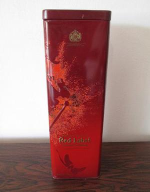 Caja Lata Decorativa Vacia Whisky Etiqueta Roja Red Label