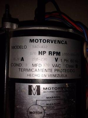 Motor Motorvenca Universal 1/6hp  Rpm Doble Eje v