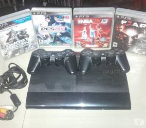 Ps3 Super Slim 250 Gb EXCELENTE ESTADO 4 JUEGOS Y 2 CONTROL