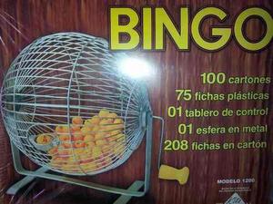 Bingo Profesional Con Bombo De Metal, De 100 Cartones
