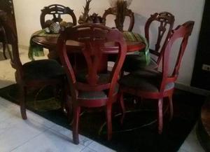 Juego Comedor Redondo 6 Sillas