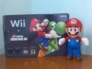 Wii Negra Marios Bros Chispeado + Accesorios + Sorpresas