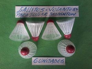 Gallitos = Volantes Plásticos = P/jugar Badminton = 6