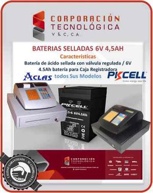 Batería Sellada 6v 4.5 Amp Pkcell,caja Registradoras Aclas