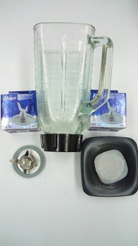 Kit Oster Vaso De Vidrio Cuchilla Mexicana Rosca Y Tapa