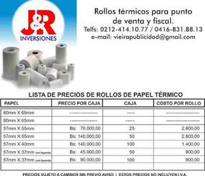 Rollos De Papel Térmico Para Punto De Venta Y Fiscal