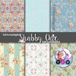 Kit Imprimible Pack Fondos Shabby Chic Vintage Papel Digital