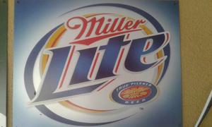 Letrero Bar Laton Cerveza Miller Lite