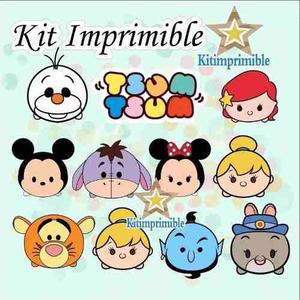 New° Kit Imprimible Tsum Tsum Disney + Candy Bar Etiquetas