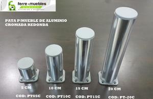 Pata Para Muebles Redonda Cromada 5 Cm