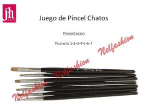 Set De 7 Pinceles Chatos Rectos Para Pincelada