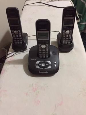 Telefonos Inalámbrico Panasonic Base Y Tres Teléfonos