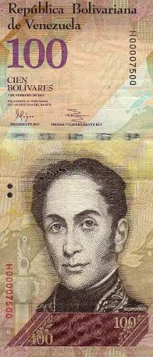 Vendo Billete De 100 Bolívares Serial Bajo H 