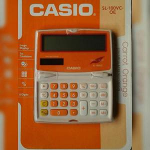 Calculadora Casio Sl 100vc-bu Naranja Solar